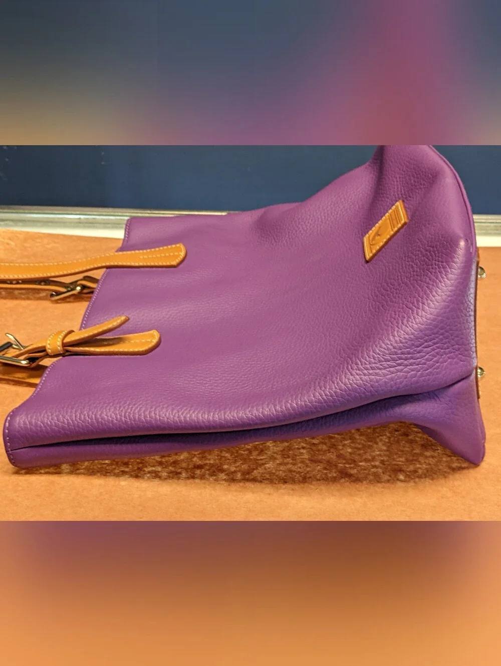 Dooney & Bourke Leather Tote Bag - Purple - Used